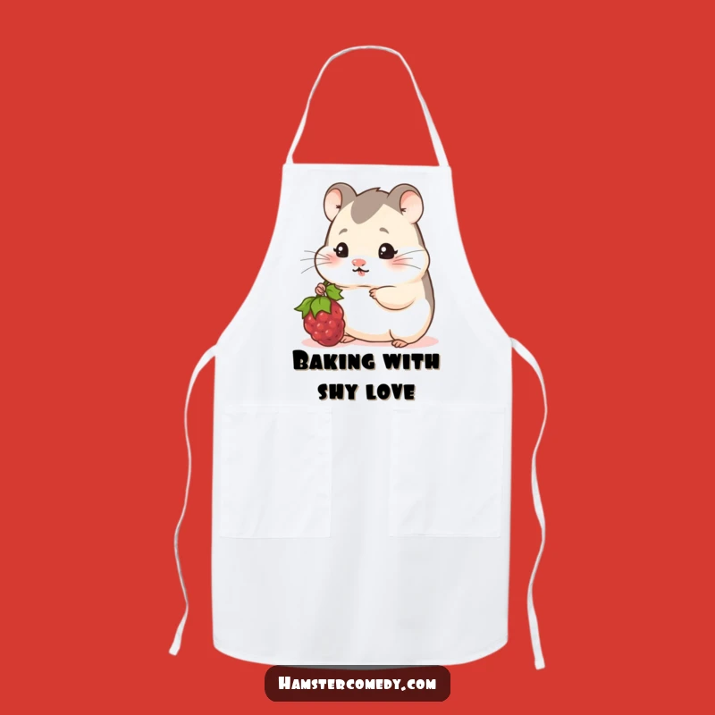 Funny Shy Hamster Berry Apron: Cook with Sweetness & Humor