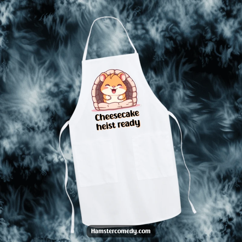 Funny Apron: A giggling hamster peeks from a maze entrance, ready to assist in the kitchen with a smile.
