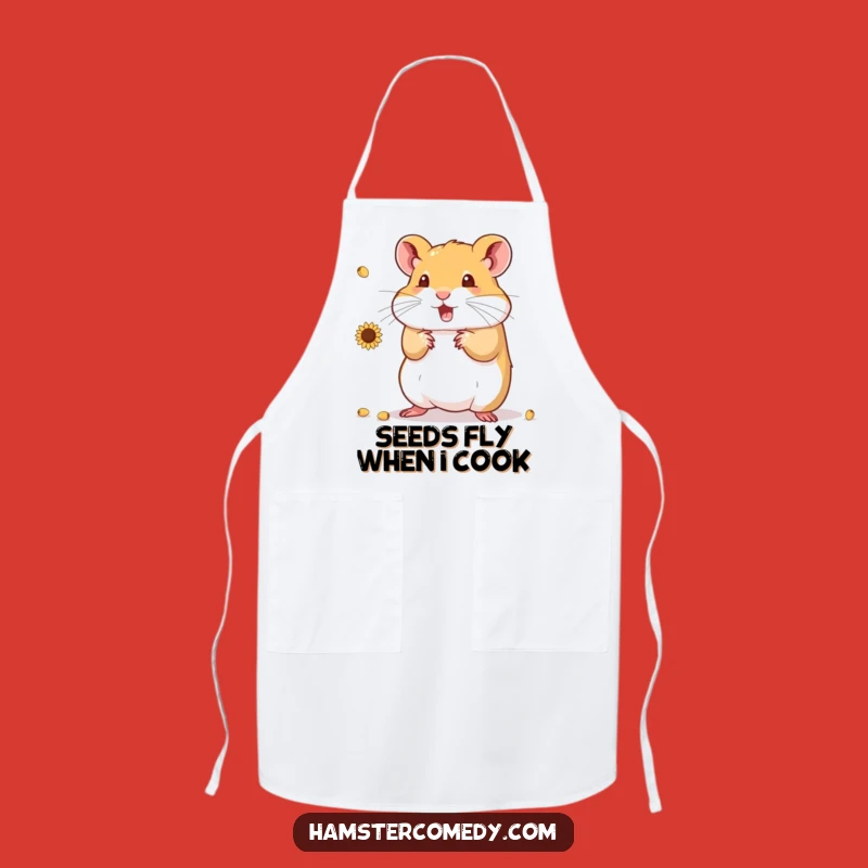 Funny Hamster Juggling Seeds Apron: Cook with a Smile and Laughter