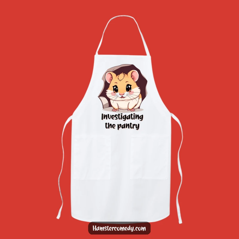 Funny Hamster Peeking Apron: Cook with Curiosity and Kitchen Humor