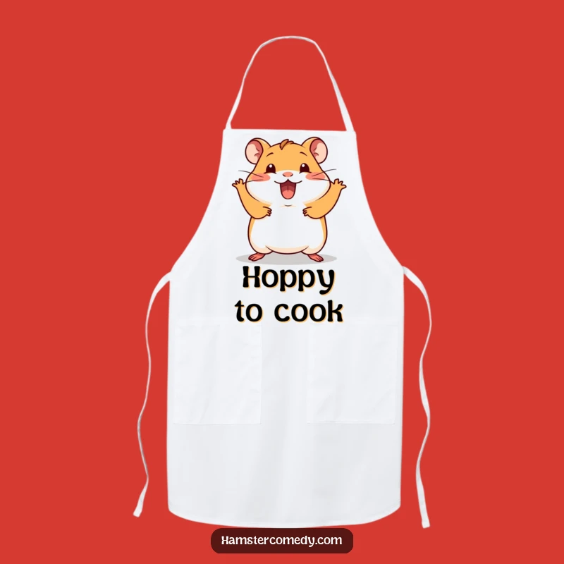 Funny Kawaii Hamster Apron: Silly Hop Design, Kitchen Humor & Gift for Cooks
