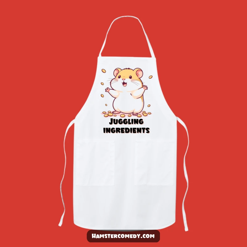 Funny Juggling Rodent Apron: Kawaii Hamster Kitchen Fun