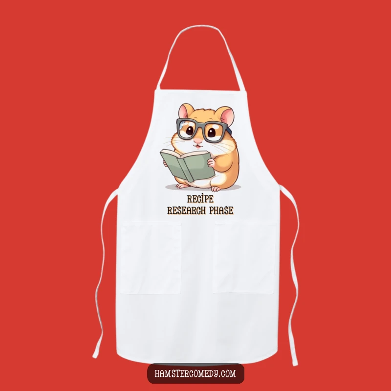 Funny Hamster Apron: Literary Humor with Bookworm Design, Perfect Gift