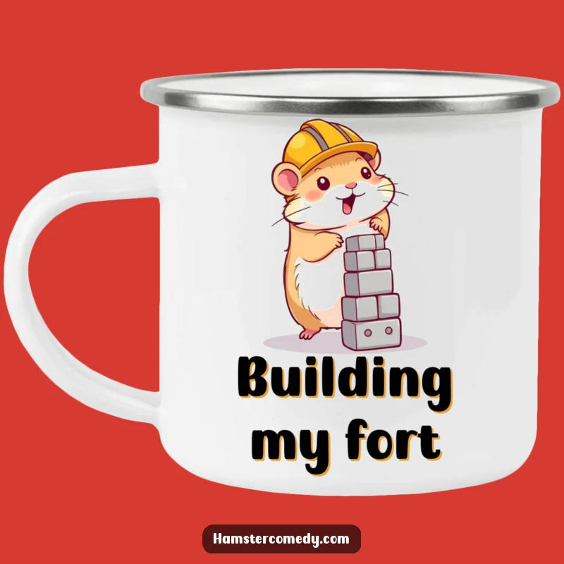 Funny Hamster Camping Mug: Trailblazing Builder, Rugged Hamster Funny Gift Mug