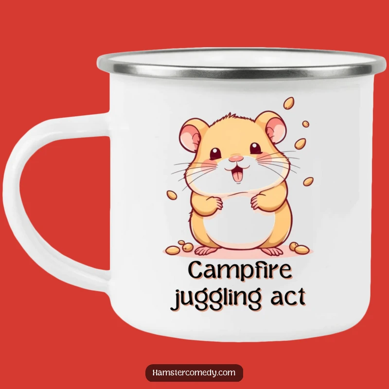 Durable Funny Kawaii Hamster Juggler Mug - Rustic & Hilarious Outdoor Gift