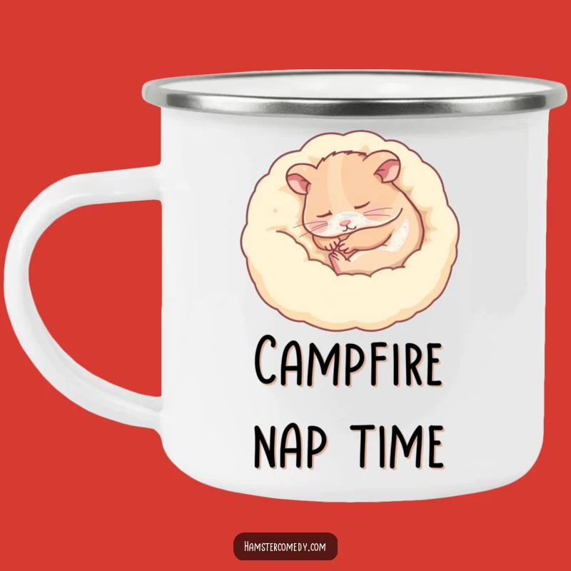 Funny Sleeping Hamster Cozy Camping Mug - Outdoor Relaxation Gift