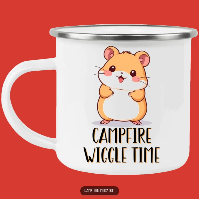 Funny Kawaii Hamster Dance Camping Mug - Cute Wiggling Amigurumi Outdoor Gift