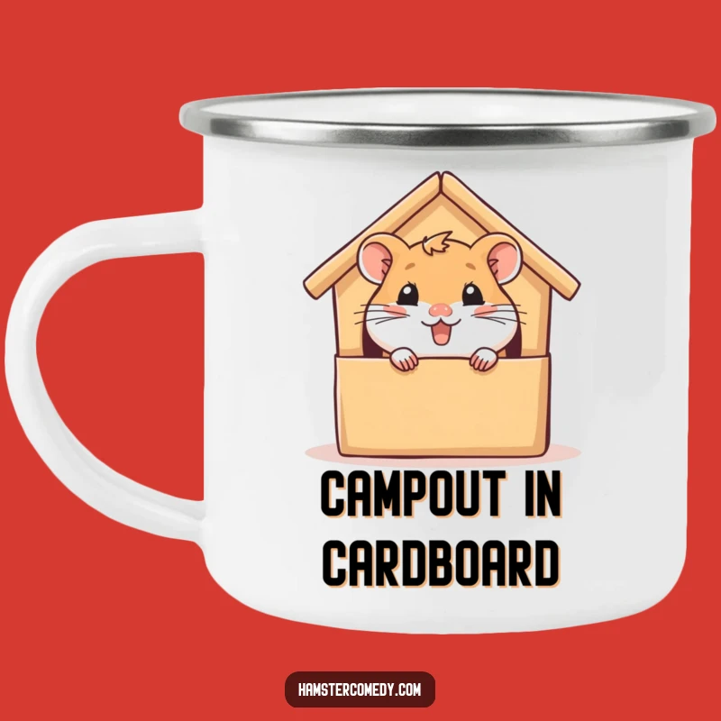 Funny Hamster Peek Enamel Camping Mug - Outdoor Glee Pet Gift