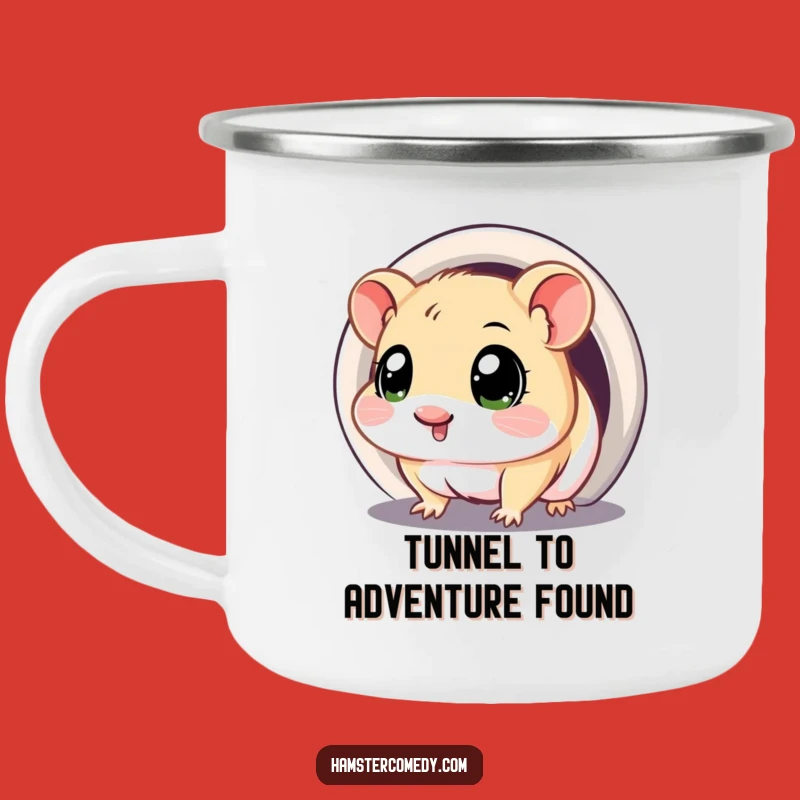 Durable Funny Kawaii Hamster Tunnel Mug - Rustic & Hilarious Explorer Gift