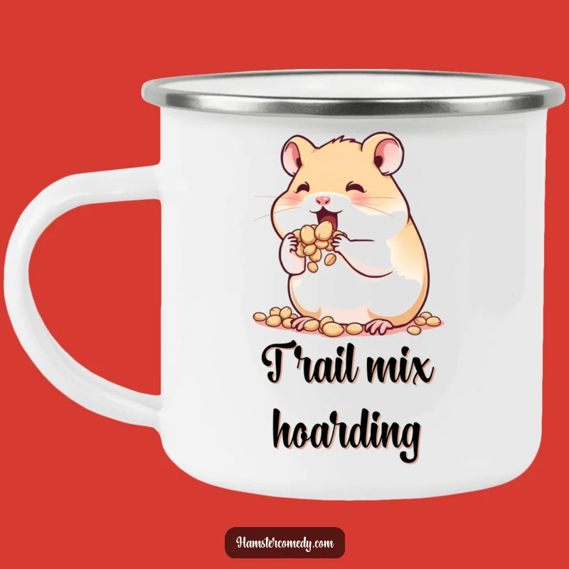 Funny Hamster Camping Mug: Cheeky Seed Stuffing, Durable and Humorous Outdoor Gift