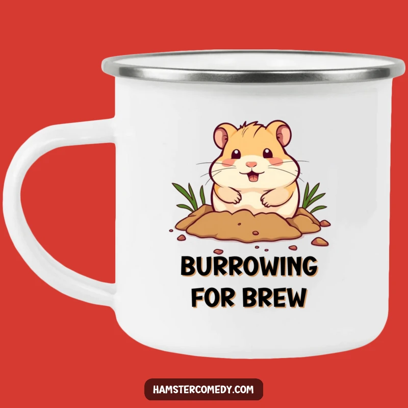 Funny Hamster Digging Camping Mug: Adventure Fuelled by Humor, Perfect Funny Gift for Outdoorsy Folk