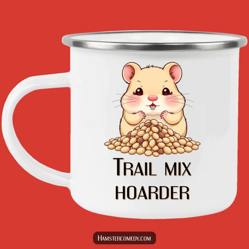 Funny Hamster Hoarding Seeds Camping Mug - Outdoor Snacks & Laughter Gift