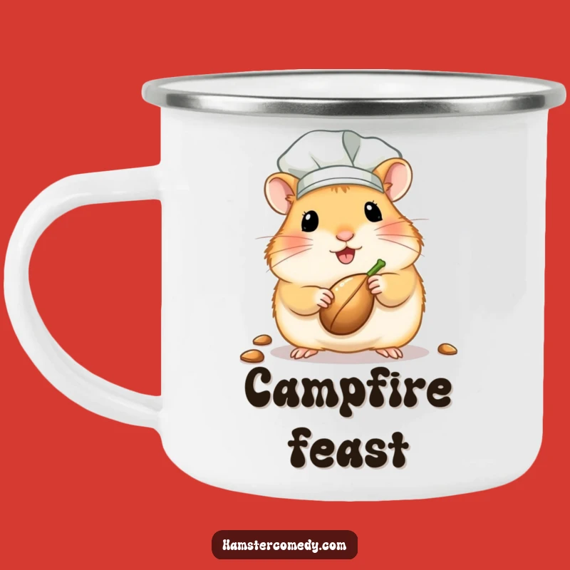 Funny Kawaii Hamster Chef Camp Mug: Adventure-Ready Coffee Cup