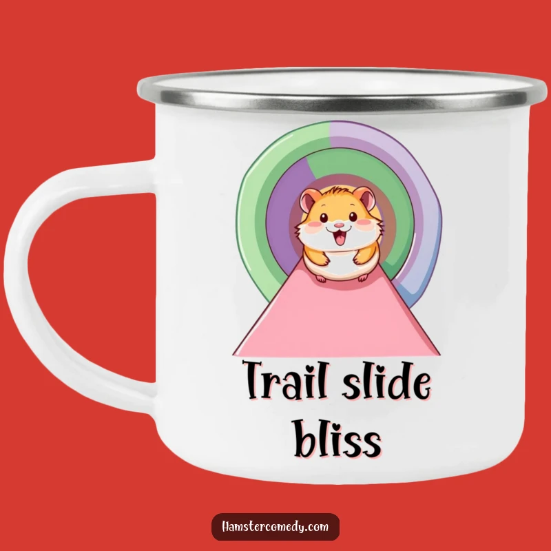 Funny Smiling Hamster Tunnel Camping Mug - Adventure Fuelled by Joyful Slides