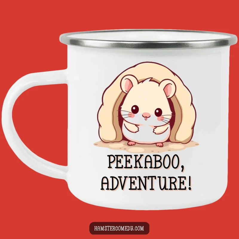 Funny Kawaii Hamster Camping Mug: Cozy Burrow Adventure, Humorous Outdoor Gift