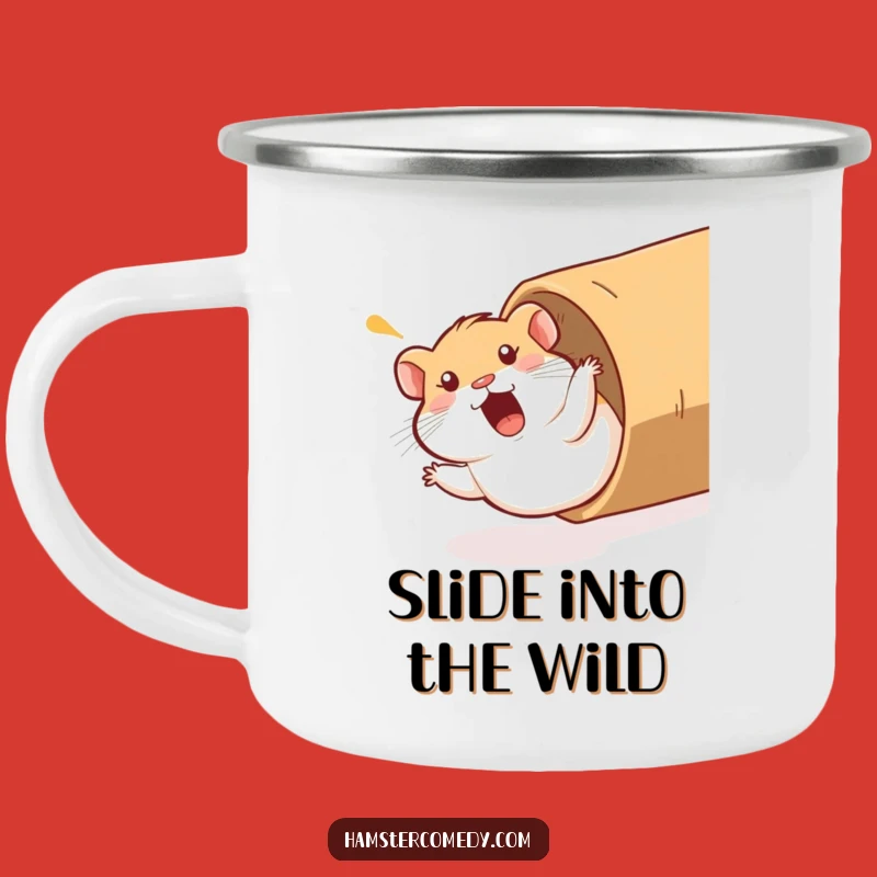 Funny Hamster Camping Mug: Comical Tube Slide, Durable and Humorous Outdoor Gift