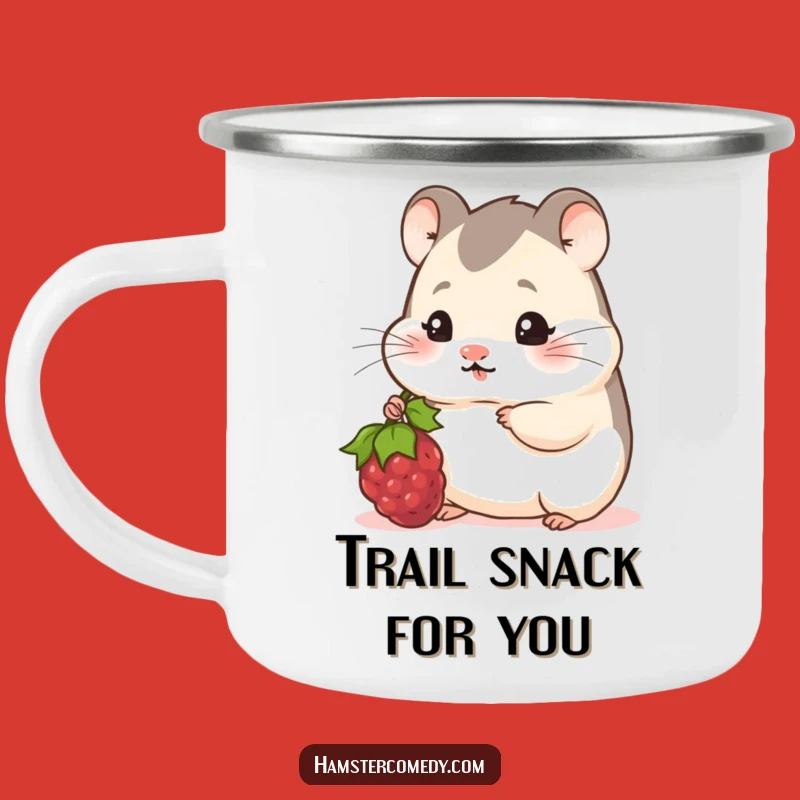 Funny Shy Hamster Berry Camping Mug: Your Sweet Companion for Outdoor Moments
