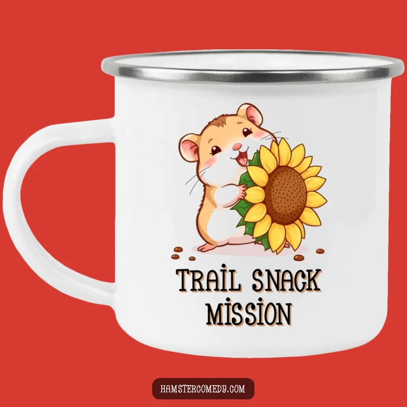 Durable Funny Hamster Seed Struggle Camping Mug: Adventure Fuelled by Grit