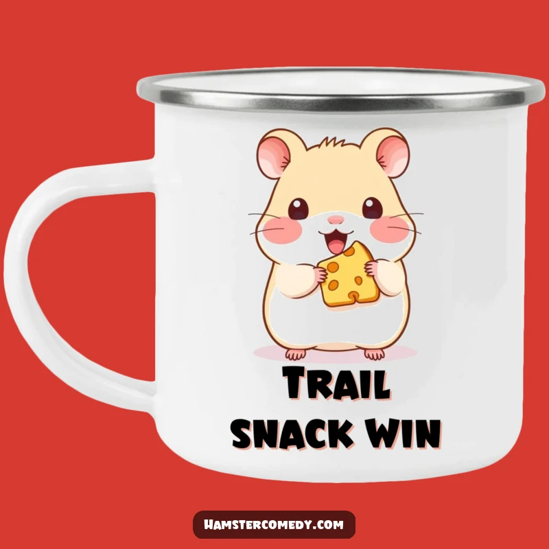 Funny Kawaii Hamster Cheese Camping Mug - Durable Hamster Enamel Cup, Great Funny Outdoor Gift