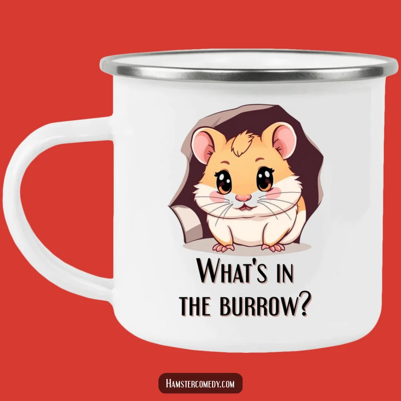 Funny Hamster Peeking Camping Mug: Adventure Fuel for the Curious