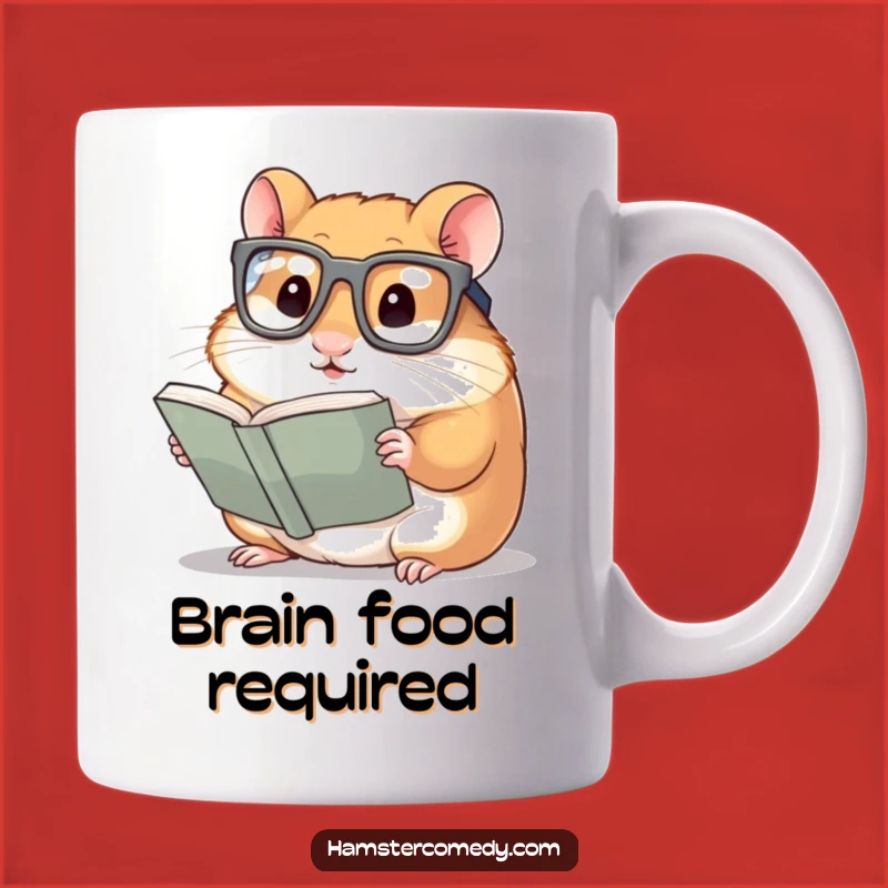 Funny Hamster Bookworm Mug: Smart Glasses, Focused Reading, Perfect Humorous Gift