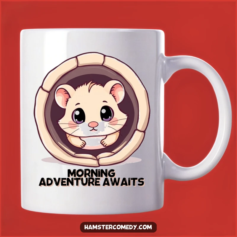 Funny Curious Hamster Mug: Adorable Explorer Rodent Gift