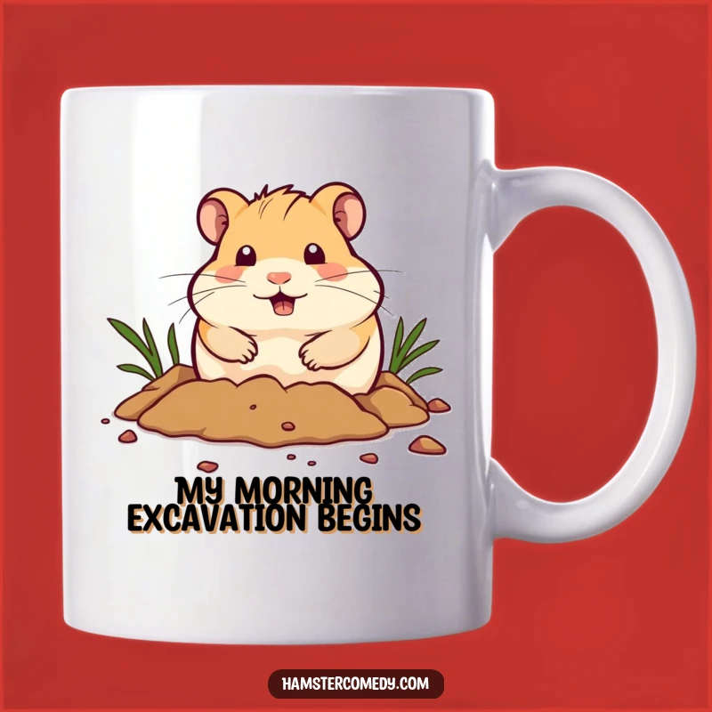 Funny Hamster Digging Mug: A Determined Pet's Hilarious Digging Moment, Perfect Funny Gift