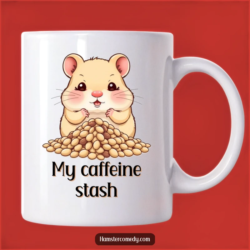Funny Hamster Hoarding Seeds Mug - Hilarious Stash Collector Gift
