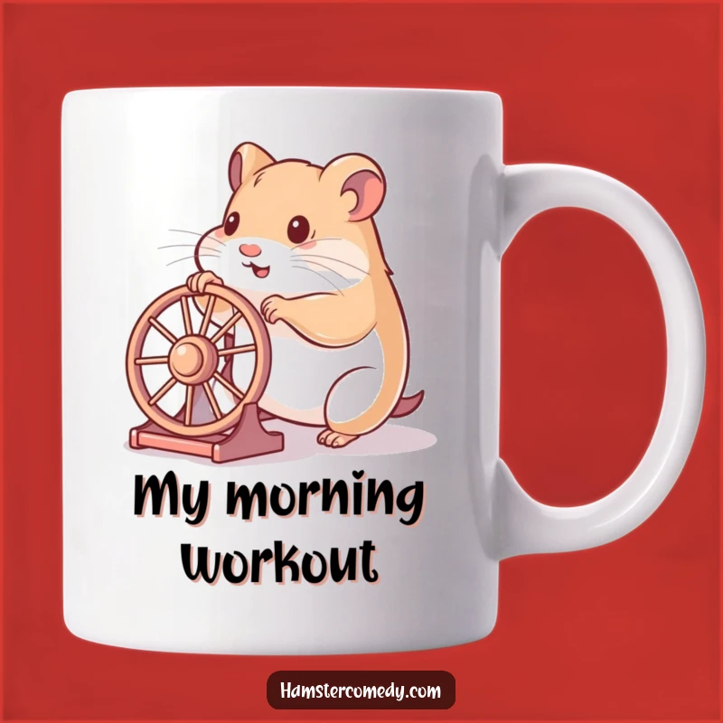 Funny Hamster Pushing Wheel Mug: A Hilarious Gift for Energetic Souls