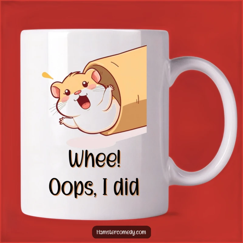 Funny Hamster Tube Slide Mug: Comical Yelp Design, Hilarious and Fun Gift