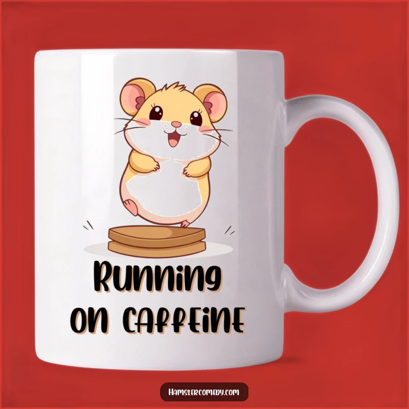 Funny Kawaii Hamster Mug: Energetic Wheel Running Design, Cute Gift