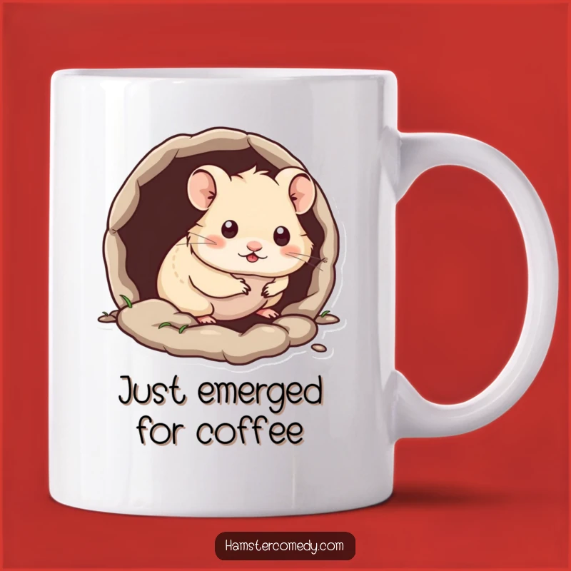 Funny Kawaii Hamster Mug: Peek-a-Boo Burrow Dweller, Perfect Funny Gift