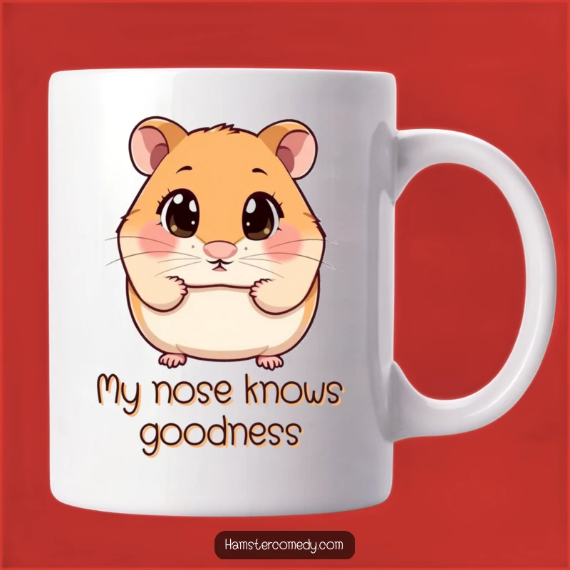 Funny Kawaii Hamster Sniffing Mug: Curious Creature Gift