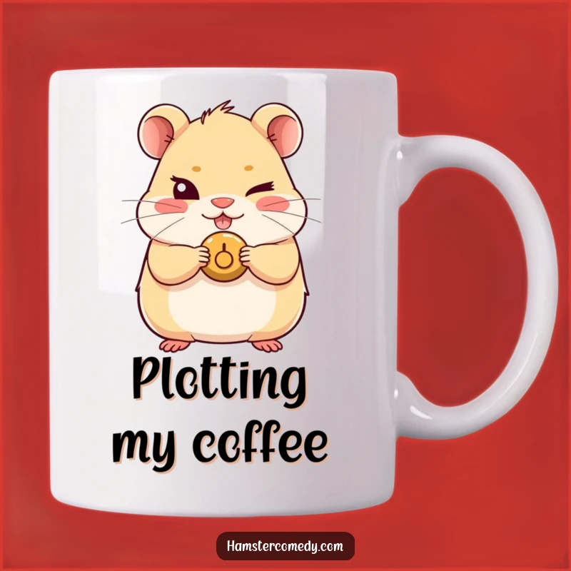 Funny Kawaii Hamster Wink Mug: Mischievous & Adorable Gift!