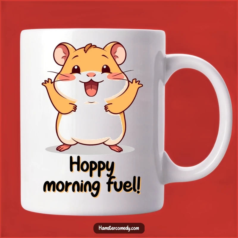 Funny Kawaii Hamster Hop Mug: Excited & Joyful Gift for Hamster Lovers