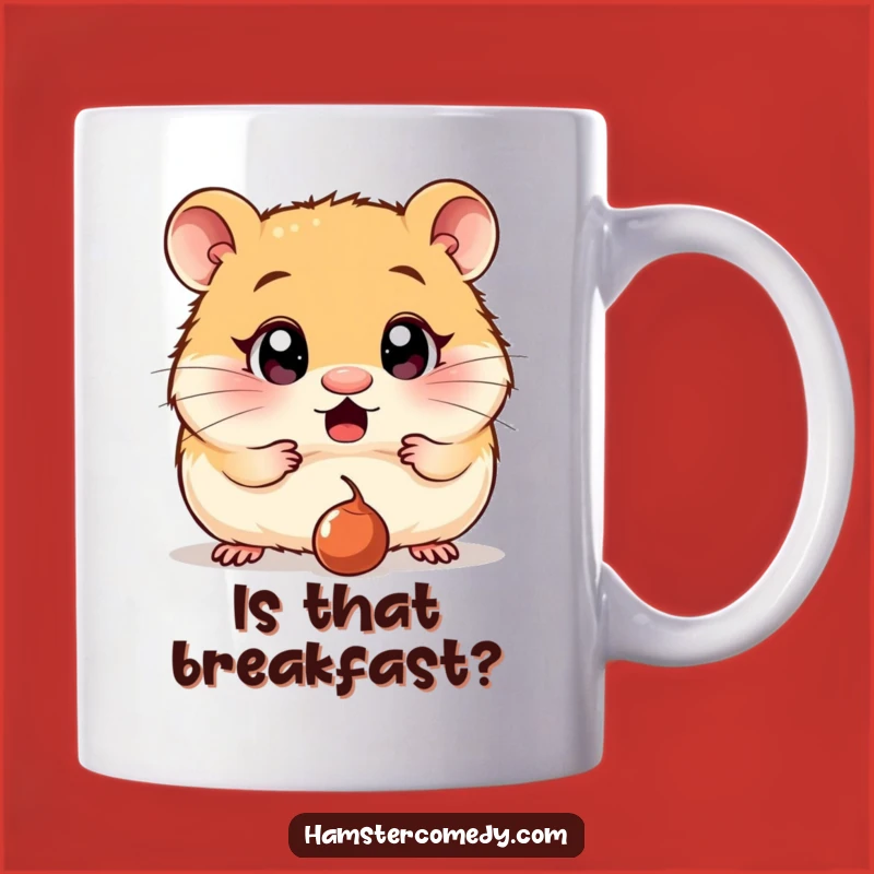 Funny Surprised Hamster Mug: Wide-Eyed Reaction to a Raisin, Perfect Funny Gift for Shocked Moments