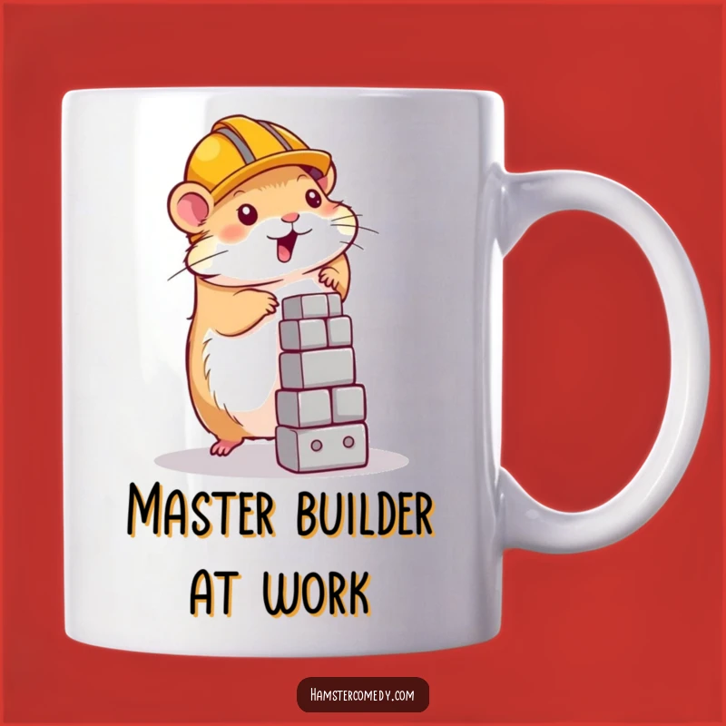 Funny Hamster Builder Mug: Tiny Construction Hero Hamster Funny Gift Mug