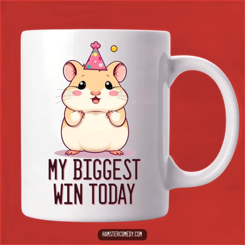 Funny Hamster Party Hat Mug: Celebrate Wins with This Hilarious Gift