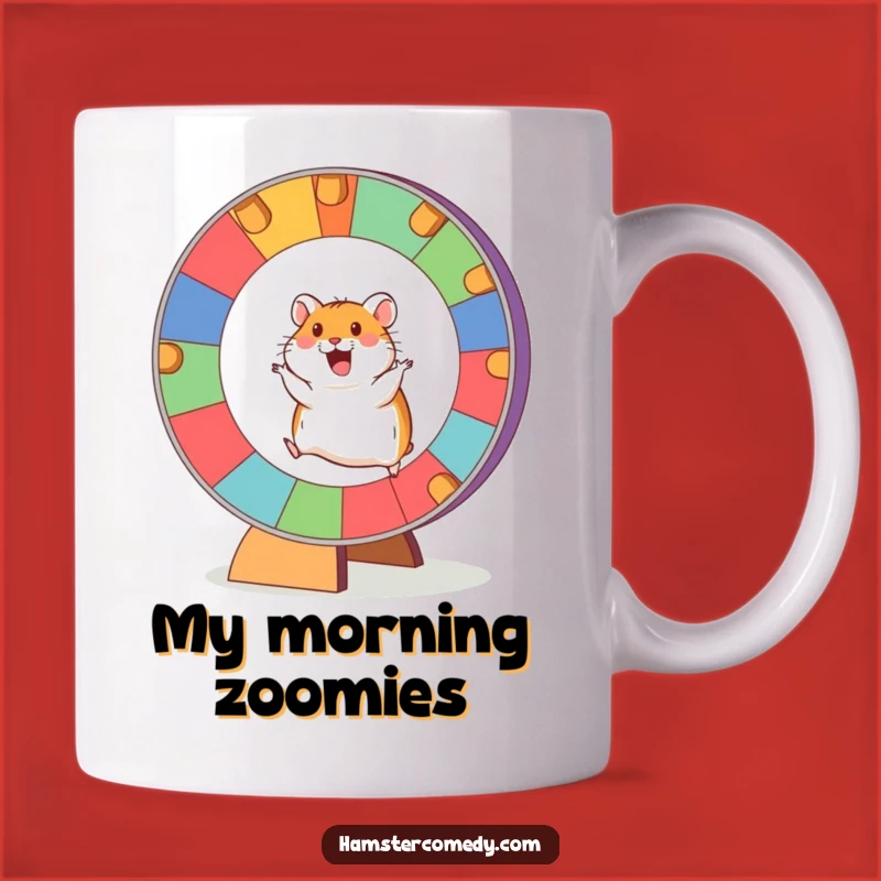 Funny Hamster Wheel Mug: Excited Runner's Energy Boost and Joyful Gift