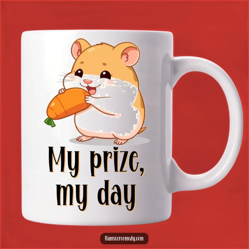 Funny Determined Hamster Carrot Mug - Joyful Pet Action Gift