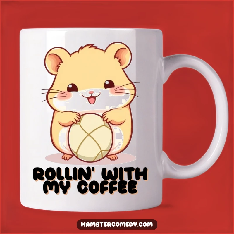 Funny Kawaii Hamster Ball Rolling Mug - Cute Amigurumi Playtime Gift Idea