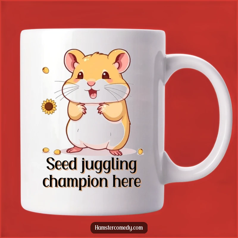 Funny Hamster Juggling Seeds Mug - Perfect Gift for Hamster Lovers!