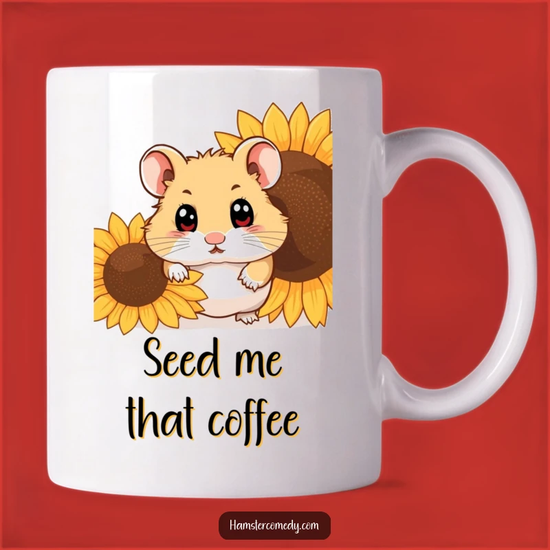 Funny Hamster Seed Mug: Shy Peekaboo Hamster Funny Gift Mug