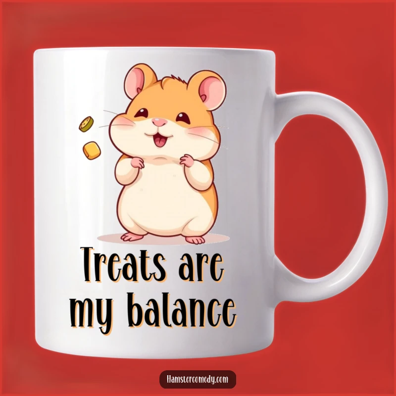Funny Kawaii Hamster Juggling Mug: Skillful Treat Lover Gift
