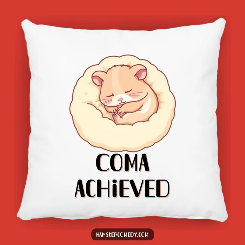 Funny Sleeping Hamster Cozy Pillow - Peaceful Accent Decor Funny Gift