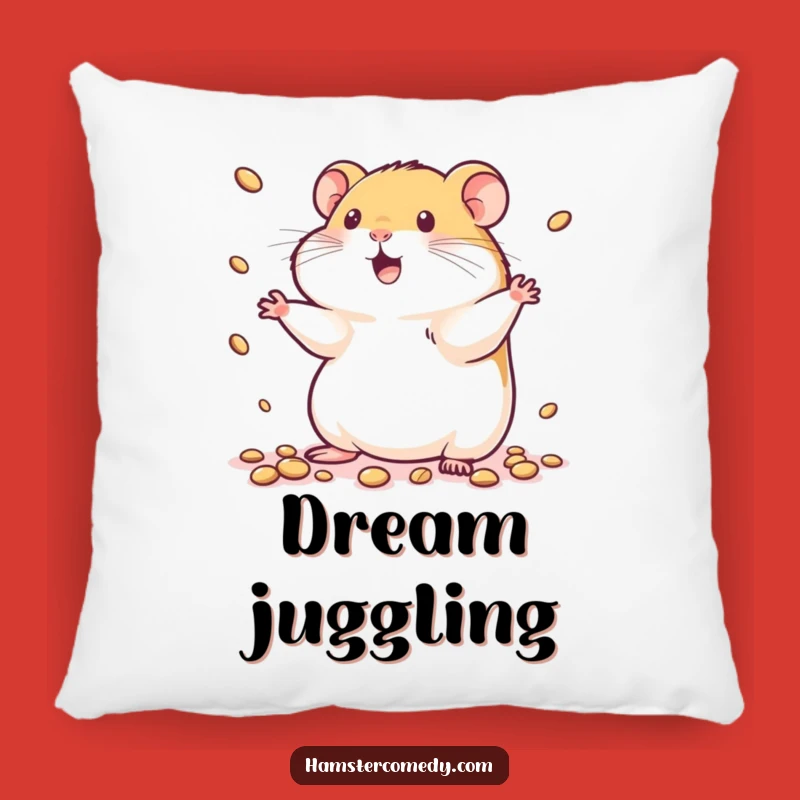 Funny Juggling Hamster Pillow: Cute Kawaii Playful Cushion