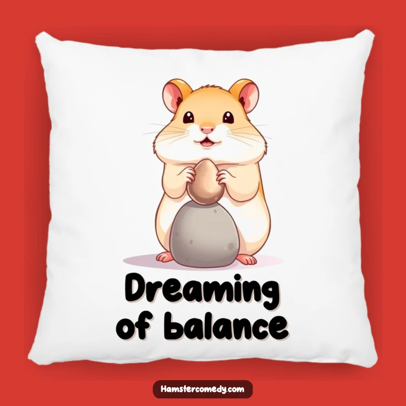 Comfy Funny Hamster Pebble Balance Pillow: Cuddle with Petite Precision