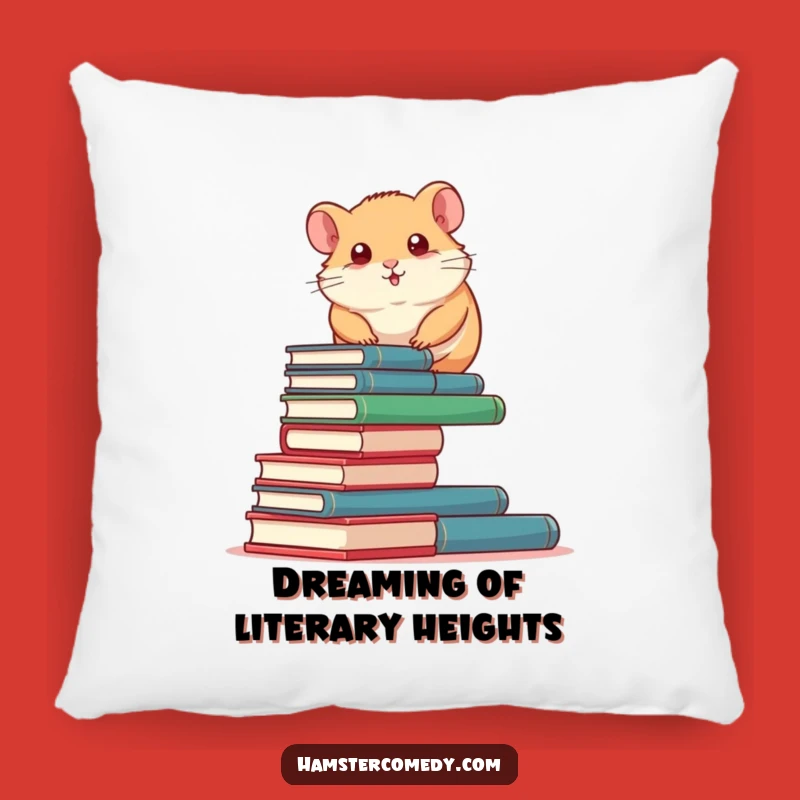Funny Book Climbing Hamster Pillow: Comfy & Inspiring Decor for Your Den
