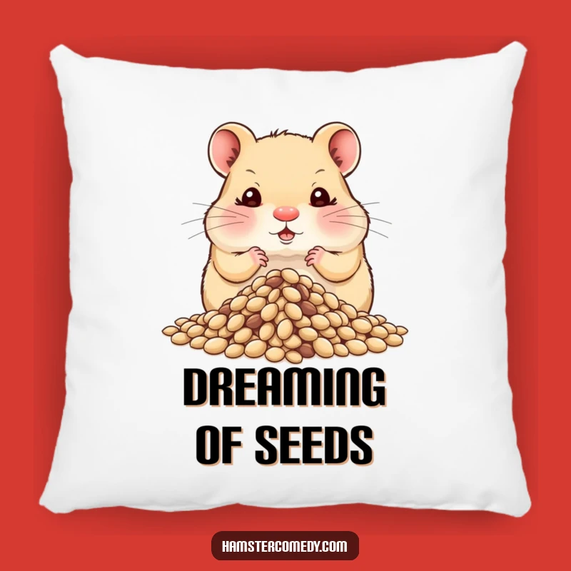 Funny Hamster Hoarding Seeds Pillow - Cozy & Comical Comfort Gift