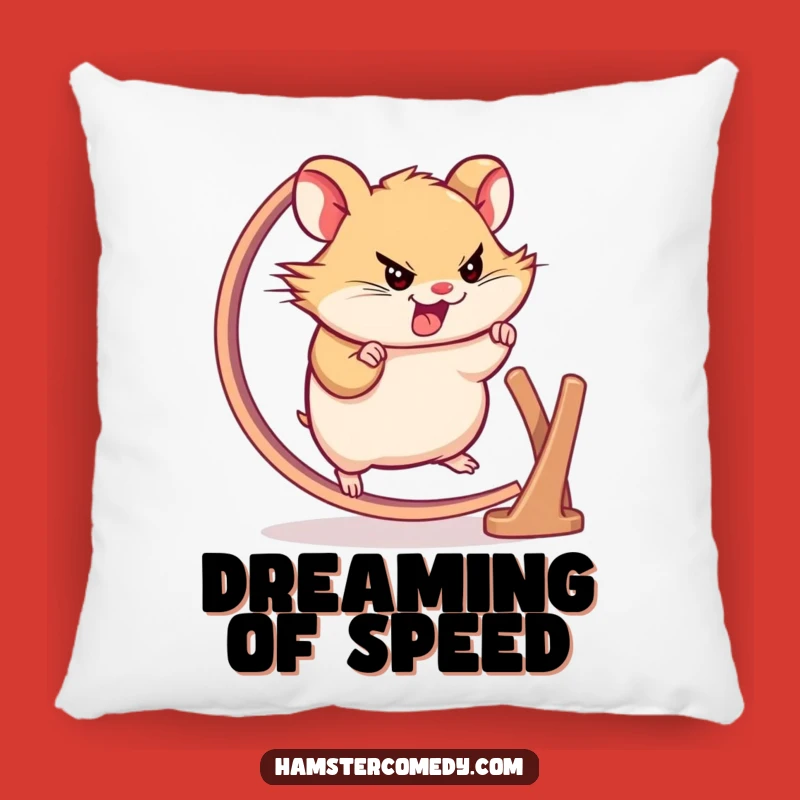 Funny Hamster Wheel Pillow - Comfy & Motivational Accent!